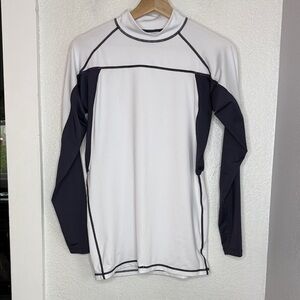 TSLA Long Sleeve Rashguard Swim Shirt Black White XS activewear surf sporty